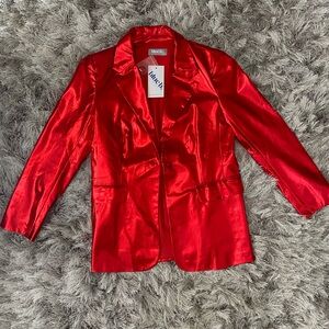 Blue B Metallic Red Women's Blazer